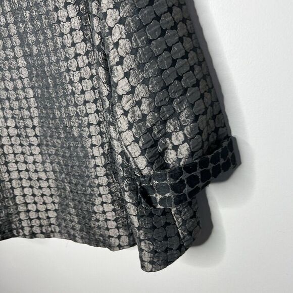IC by Connie K Jacket Womens Large Black Metallic Textured Open Artsy Flip Cuff - Picture 9 of 11